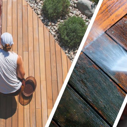 Teinture et peinture du patio pour été